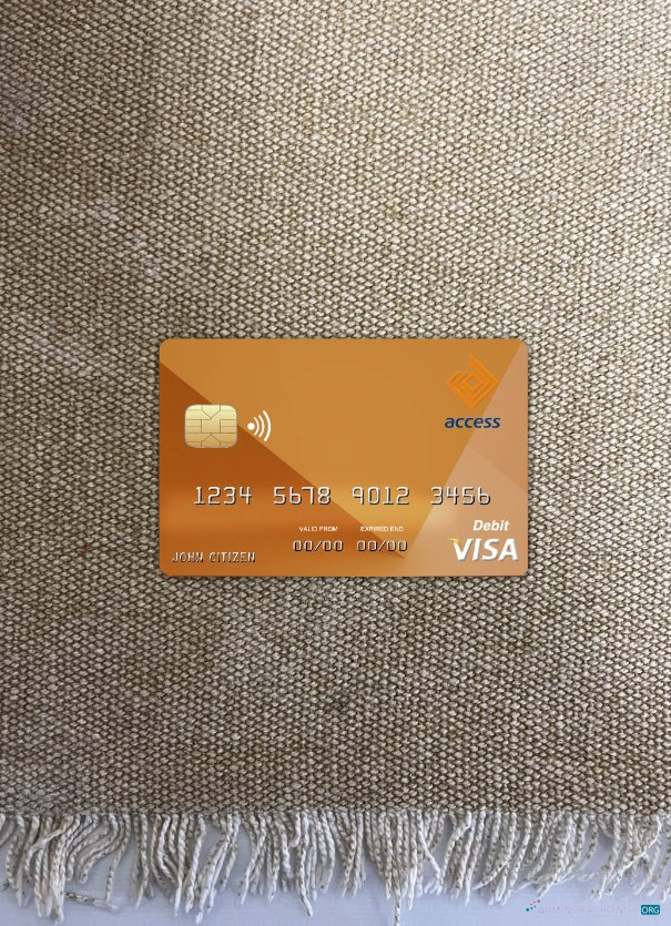 Download Burundi Access bank visa card photolook front Photoshop template